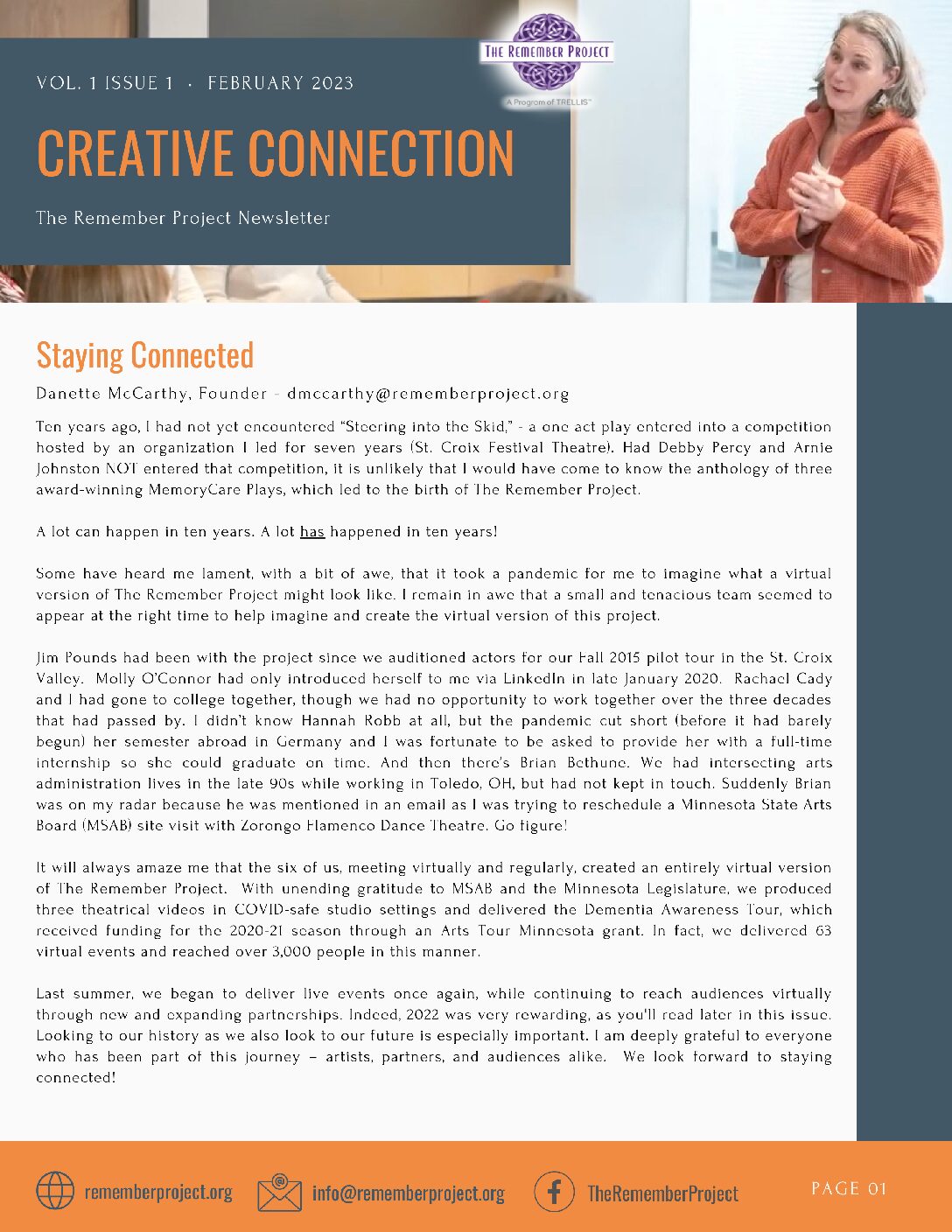 Creative Connections newsletter